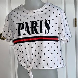 “Paris” polka dot crop top